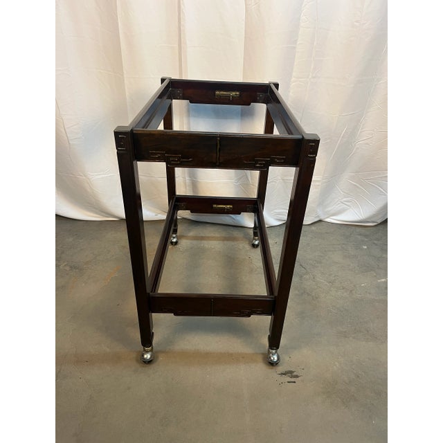 Mid 20th Century Asian Collapsible Wooden Butler’s Tray Two Tiered Table For Sale - Image 10 of 12