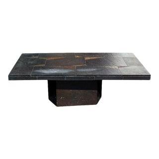 Vintage Black Slate Patchwork Coffee Table For Sale