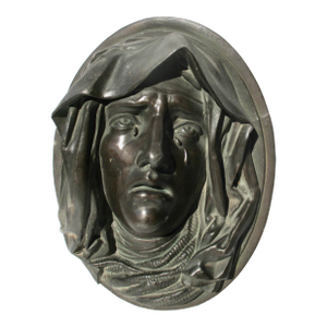 Antique Bronze Plaque of Saint Mary "Mater Dolorosa"