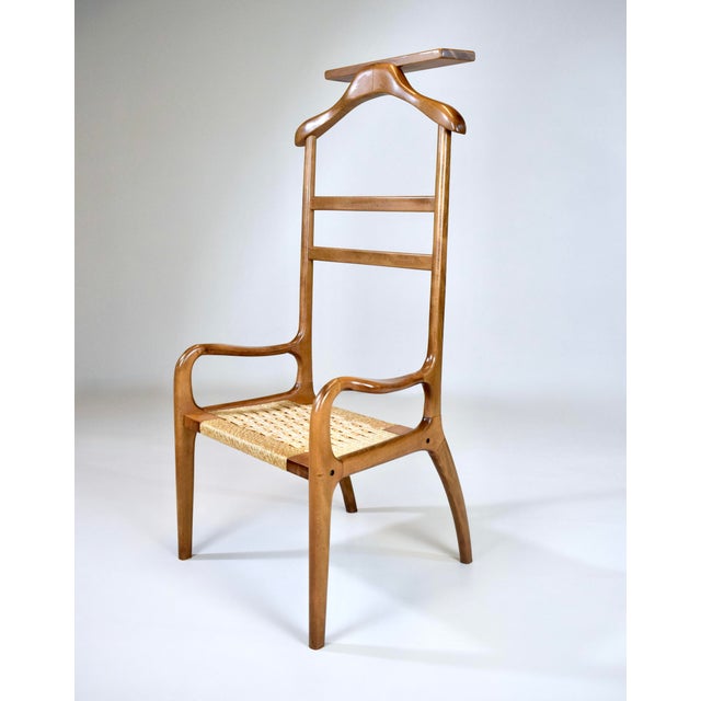 Hans Wegner Danish Modern Valet Chair by Armcrest, Mahogany With Rope Seat, 1960s For Sale - Image 4 of 15