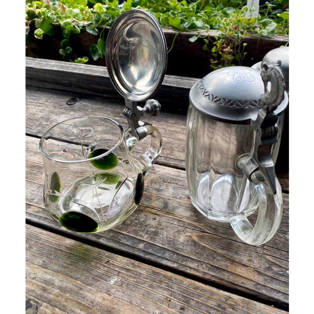 Antique German Glass & Pewter Equestrian Beer Stein With Sculpted Horse Head, Circa 1900 For Sale - Image 10 of 13