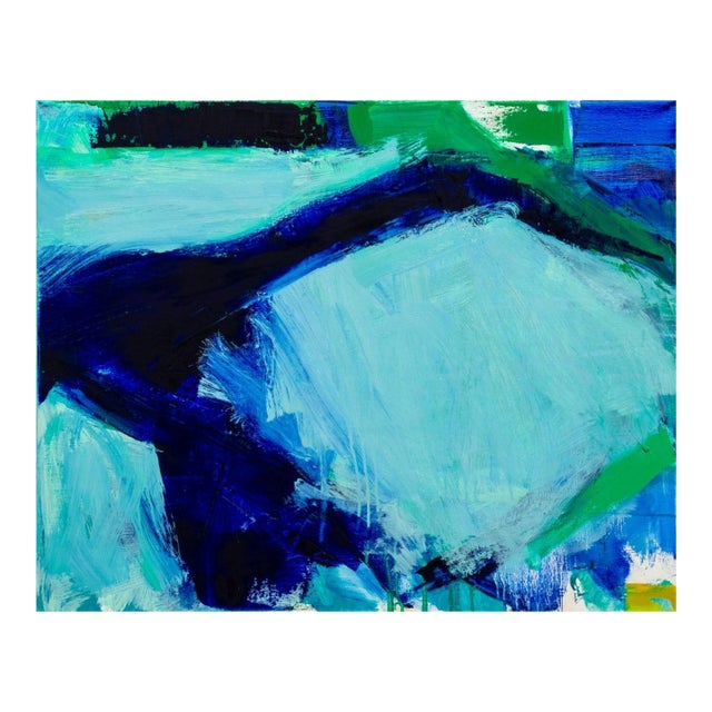 Robert O'Meara Abstract in Blue and Green Oil For Sale