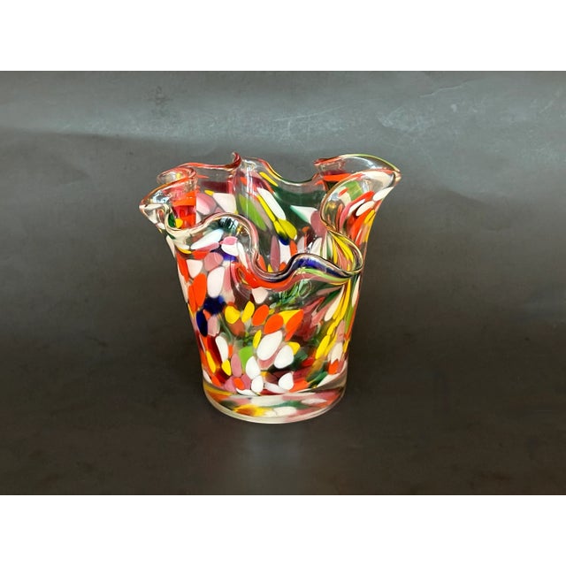 1960s Vintage Murano Art Glass Vase For Sale - Image 5 of 12