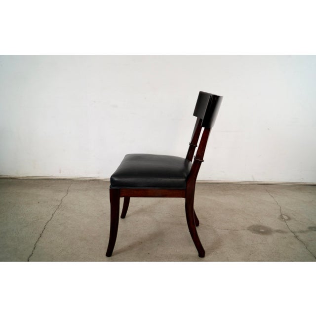 Hollywood Regency Leather Klismos Side Chair by Mirak For Sale In Los Angeles - Image 6 of 12