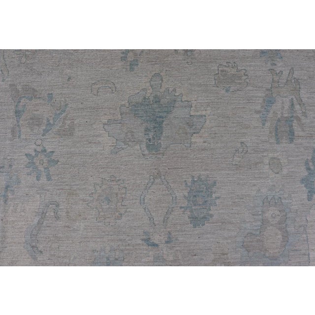 Cream Keivan Woven Arts Modern Oushak With Light Silver-Gray 9' X 12' For Sale - Image 8 of 12