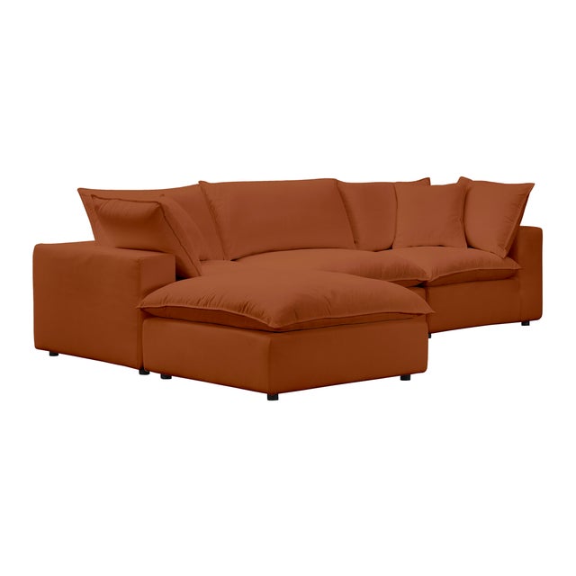 Cali Rust Performance Fabric Ottoman For Sale - Image 4 of 6
