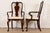 Brown Ethan Allen Queen Anne Solid Mahogany Armchairs or Dining Captain Chairs, Pair For Sale - Image 8 of 12