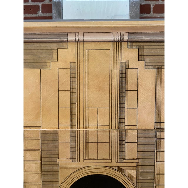 Mid 20th Century Mid 20th Century Piero Fornasetti Style Architectural Detail Bureau For Sale - Image 5 of 12