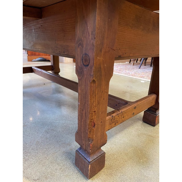 Brown Vintage Pine Drop-Leaf Coffee Table With Honey-Toned Finish For Sale - Image 8 of 10