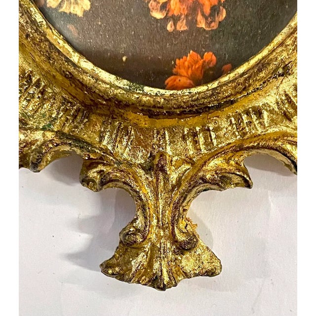 Vintage Florentine Floral Souvenir Frame For Sale In Atlanta - Image 6 of 8