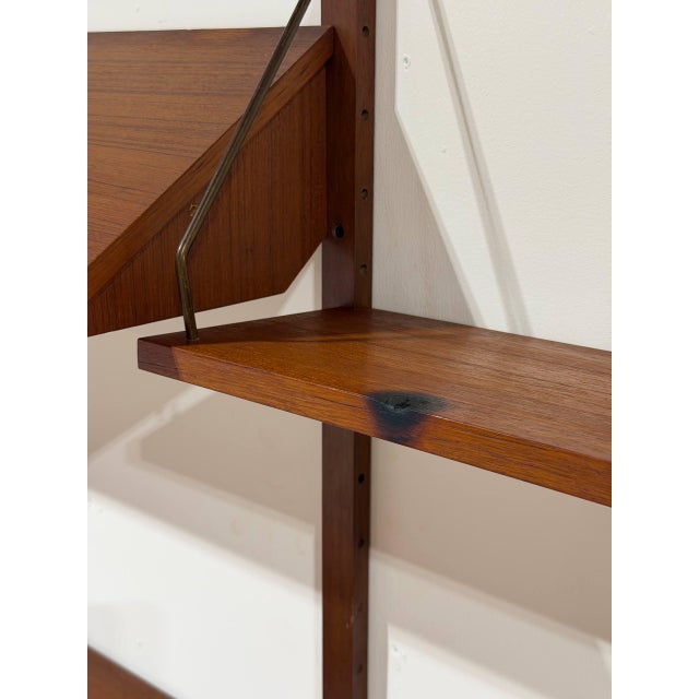Teak Wall Unit Wooden Large Shelving System Denmark Mid-Century Modern 1960s For Sale - Image 9 of 16