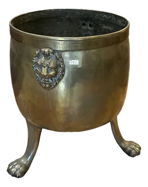 19th Century English Coal Bucket in Brass