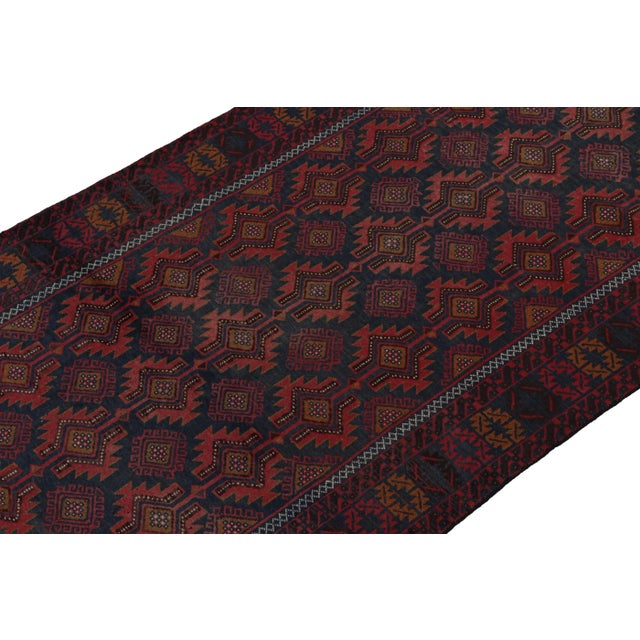 Hand knotted in wool and goat hair, this 4x6 Baluch rug represents a new line of tribal carpets in the Modern Classics...