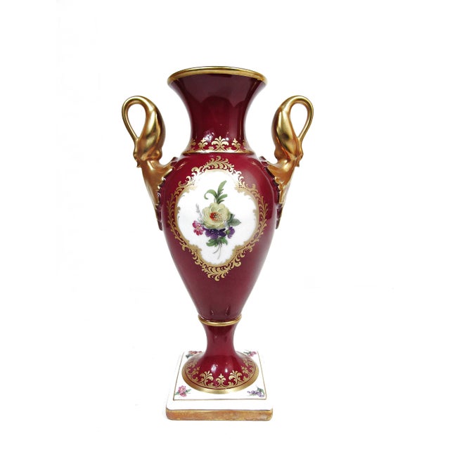 Kaiser Comtesse West German Porcelain Swan Handle Vase For Sale - Image 9 of 14