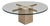 Vintage Round Travertine and Brass Coffee Table with Glass Top For Sale