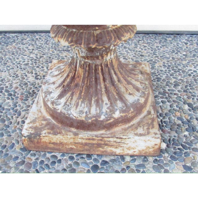 Late 19th Century Antique French Cast Iron Garden Urn For Sale - Image 5 of 15
