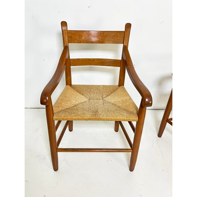 C. 1970s Charles Webb Modernist Farm Chairs in Cherry, - A Pair For Sale - Image 4 of 11