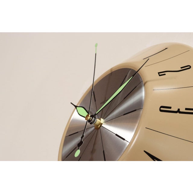 German Art Deco Beige Wall Clock With Black Numerals by Welby For Sale - Image 11 of 11
