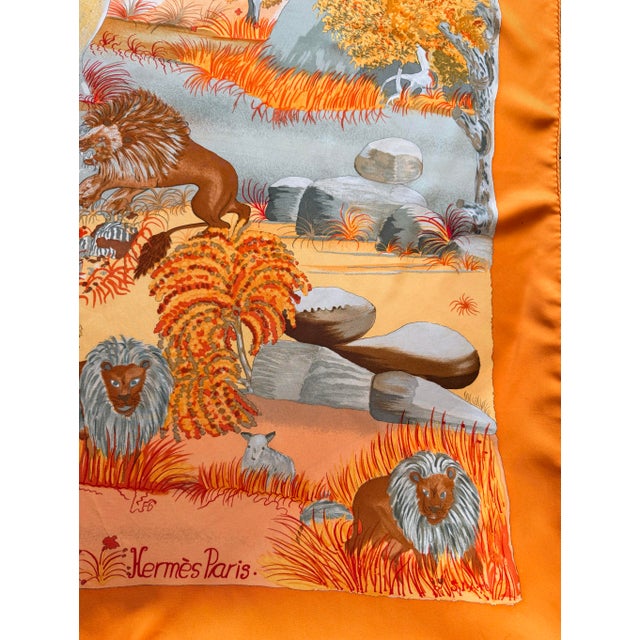 Hermès Nuba Mountain 1997 Silk Scarf Designed by Sefidin For Sale In New York - Image 6 of 12