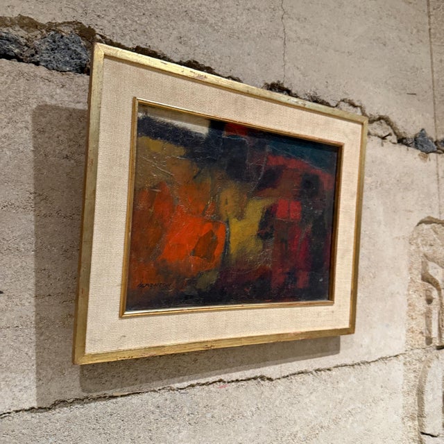 Leonardo Nierman 1960s MCM Abstract Artwork Oil Painting Mexico City For Sale - Image 4 of 9
