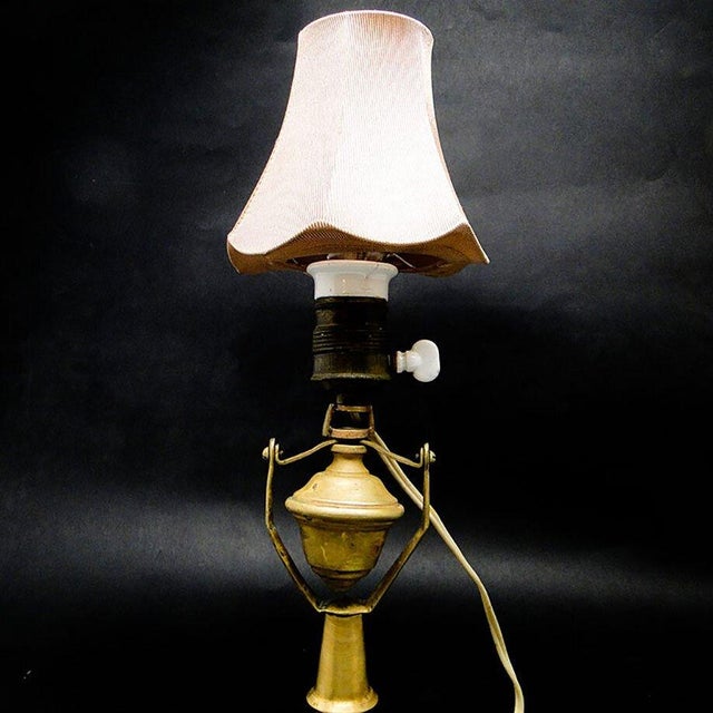 The night lamp comes from Poland from 1900-1910 and was made in an eclectic style. The construction is metal. The lamp has...