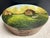 Brown 1980's Oval Bentwood Shaker Box, Folk Art Rural Scene, Artist Signed Inez, 11" For Sale - Image 8 of 17