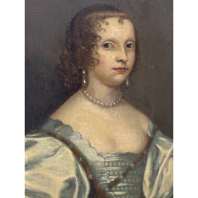 17th Century Oil Portrait Painting of Elizabeth Cavendish (née Cecil), Countess of Devonshire (1620–1689) English School,...