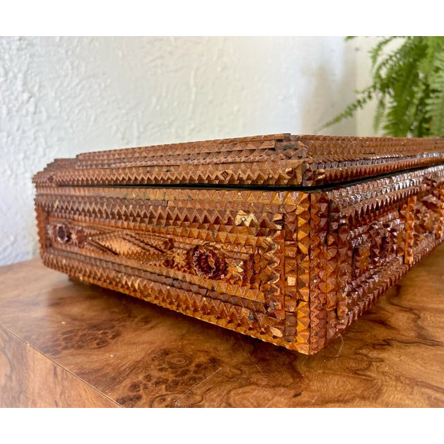 1910s German Tramp Art Flatware Storage Box For Sale - Image 4 of 11