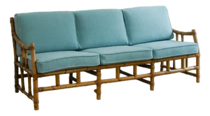 Natural Finish Bamboo Sofa, 1980s