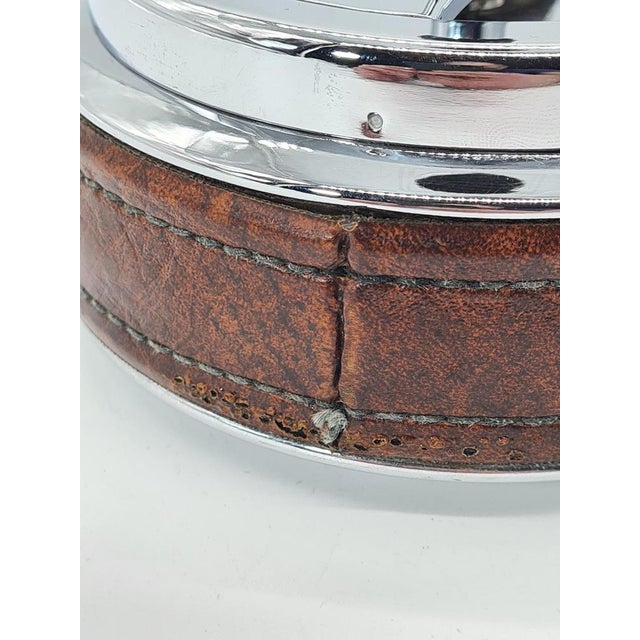 Mid-Century Modern Vintage Erhard Ashtray in Chrome and Leather, 1950s For Sale - Image 3 of 10