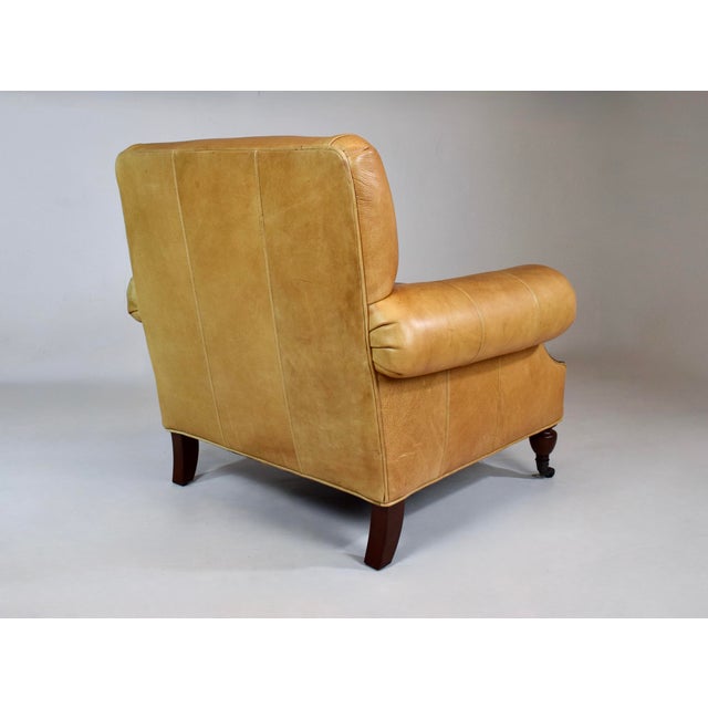 2010s Brooklyn Leather Club Armchair on Casters For Sale - Image 5 of 13