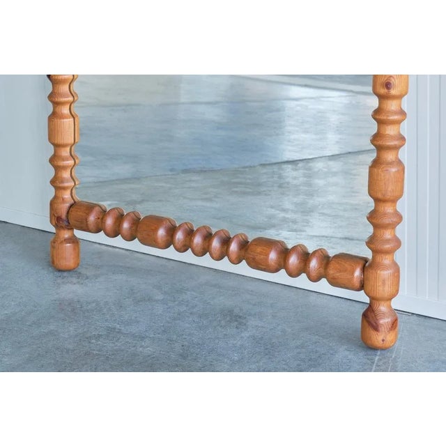 1960s Large Swedish Modern Mirror in Pine from Markaryd, Sweden, 1960s For Sale - Image 5 of 12