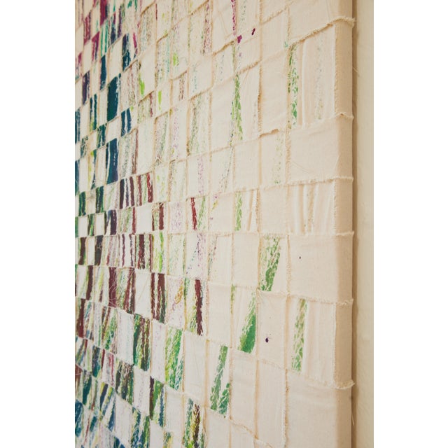 "Imprints / Green Pink Blue Yellow Brown" Large Abstract Oil Painting by Simon Findlay For Sale - Image 11 of 18