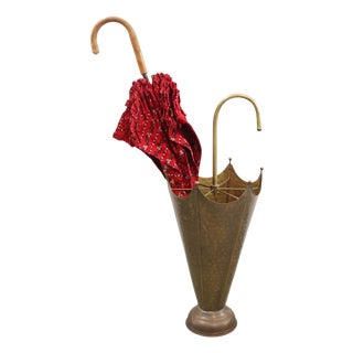 Mid-Century Modern Messing Umbrella Stand, 1960s For Sale