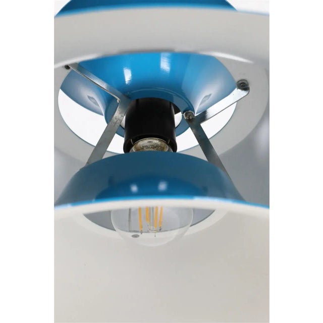 Blue Danish Hanging Lamp by Erik Balslev for Fog & Mørup, 1970s For Sale - Image 12 of 18