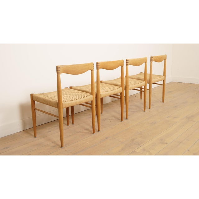 Vintage Oak Dining Chairs by H.W. Klein for Bramin, 1950s, Set of 4 For Sale - Image 12 of 15