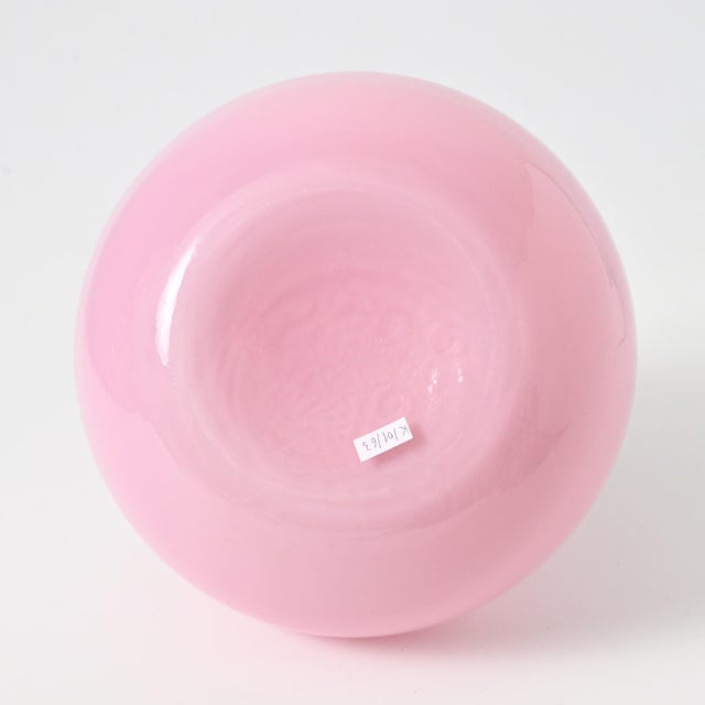 Vintage Italian Pink Opaline Glass Vase, 1960s For Sale - Image 6 of 9