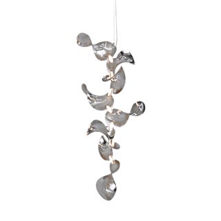 Dune 8 Vertical Cluster Light with Silver Polished Shades by Daniel Becker For Sale