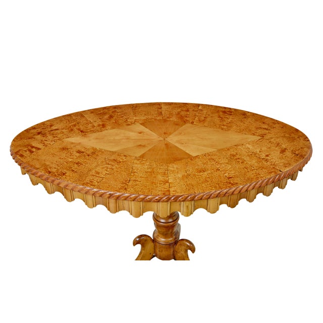 Late 19th Century 19th Century Inlaid Burr Birch Oval Occasional Table, 1870s For Sale - Image 5 of 7