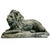Rustic European Grand Scale Vintage Continental European Patinated Bronze Recumbent Lions - Pair For Sale - Image 3 of 18