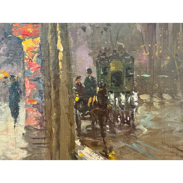Early 20th Century Edouard-Léon Cortès, Oil on Canvas, French Painting, Paris Street Scene, 20th C. For Sale - Image 5 of 10