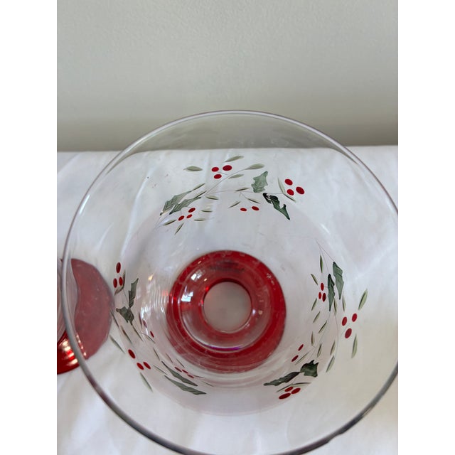 Red Vintage Pfaltzgraff Holly Berry Holiday Glasses - Set of 2 For Sale - Image 8 of 10