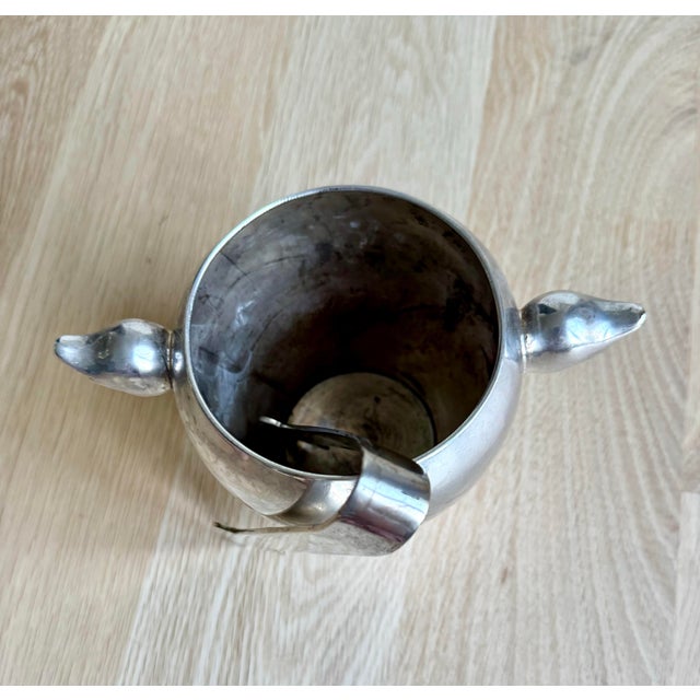 French 1970s Escapade Paris Silver-Plated Winged Victory Ice Bucket With Tongs For Sale - Image 9 of 11