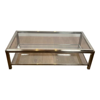 Large Chrome Coffee Table. French Work. Circa 1970 For Sale