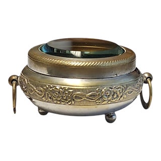 Antique Continental Silverplate and Cut Glass Caviar Server For Sale