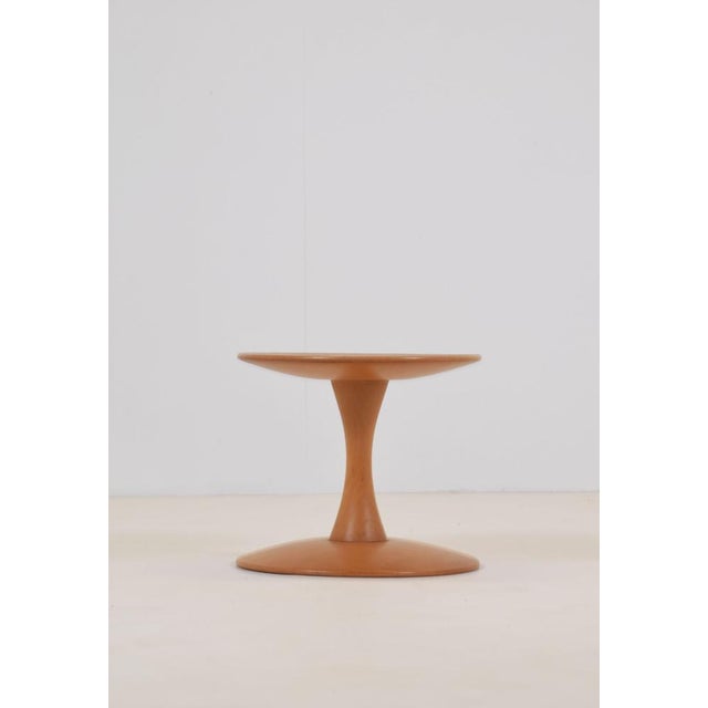Stool designed in 1962 by Nanna Ditzel. This 'Toadstool' in solid beech wood was manufactured by the Danish company Kolds...
