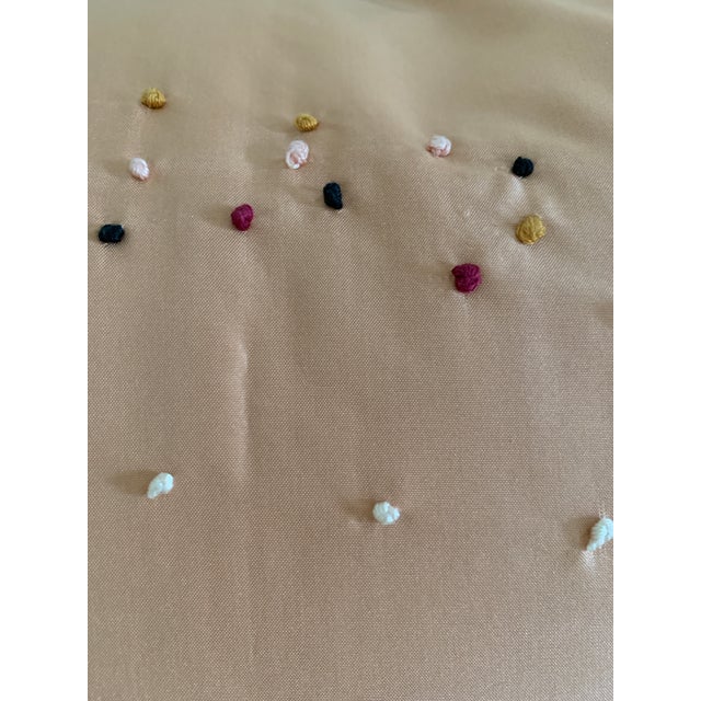 Peach Silk Taffeta Pillowcase With French Knot Embroidery For Sale In New York - Image 6 of 7
