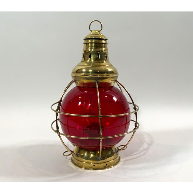 American Brass Ships Onion Lantern For Sale - Image 3 of 10