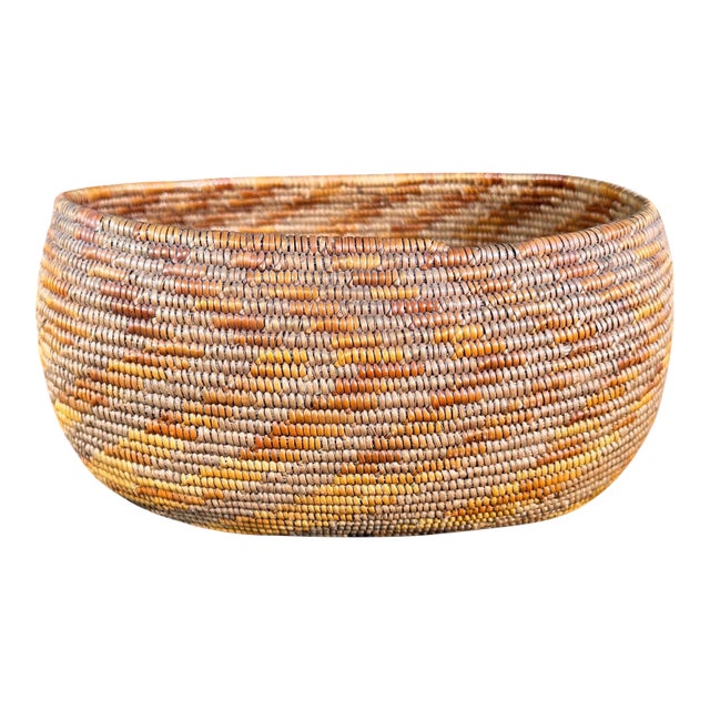 Late 19th Century California Mission Basket With Collectors Museum Number For Sale