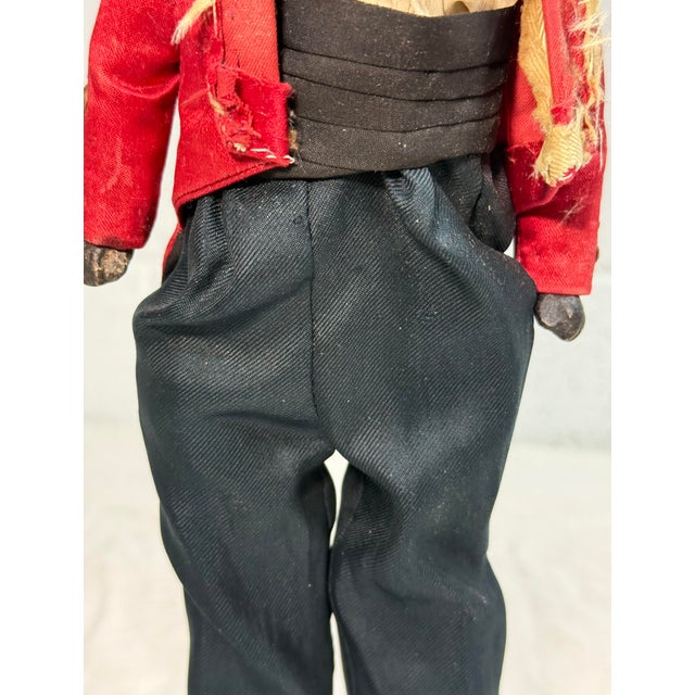 19th Century Rare Antique Early 1800s Handmade African American Boy Doll Sculpture Figure For Sale - Image 5 of 15